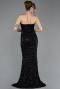 Long Black Scaly Evening Dress ABU5701