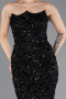 Long Black Scaly Evening Dress ABU5701