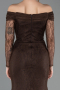 Brown Long Dantelle Evening Dress ABU5617