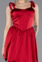 Short Burgundy Satin Prom Gown ABK2536