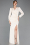 Long Beige Dantelle Evening Dress ABU5720