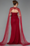 Burgundy Long Dantelle Evening Dress ABU5614