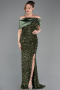 Long Olive Drab Evening Dress ABU5711