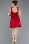 Short Burgundy Satin Prom Gown ABK2536