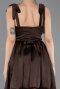 Short Brown Satin Prom Gown ABK2536