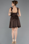 Short Brown Satin Prom Gown ABK2536