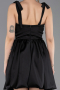 Short Black Satin Prom Gown ABK2536