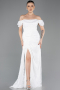 Long White Dantelle Evening Dress ABU5728