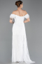 Long White Dantelle Evening Dress ABU5728