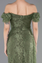 Long Olive Drab Dantelle Evening Dress ABU5728