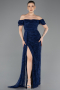 Long Navy Blue Dantelle Evening Dress ABU5728