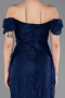 Long Navy Blue Dantelle Evening Dress ABU5728