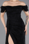 Long Black Dantelle Evening Dress ABU5728