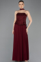 Long Burgundy Chiffon Evening Dress ABU5715