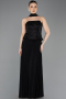 Long Black Chiffon Evening Dress ABU5715