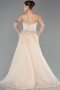 Long Beige Beaded Evening Dress ABU5730