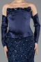Long Navy Blue Scaly Evening Dress ABU5732