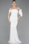 White Long Scaly Evening Dress ABU5529