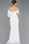 White Long Scaly Evening Dress ABU5529