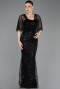 Long Black Beaded Evening Dress ABU5718