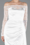 White Long Satin Mermaid Evening Gown ABU5641