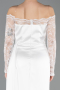 White Long Satin Mermaid Evening Gown ABU5641
