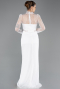 Long White Dantelle Evening Dress ABU5736