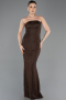 Long Brown Dantelle Evening Dress ABU5739