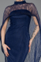 Long Navy Blue Dantelle Evening Dress ABU5739