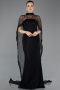 Long Black Dantelle Evening Dress ABU5739