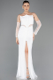 Long White Dantelle Evening Dress ABU5736