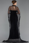 Long Black Dantelle Evening Dress ABU5739