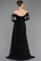 Long Black Dantelle Evening Dress ABU5727