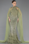 Long Olive Drab Beaded Mermaid Prom Dress ABU5741