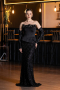 Long Black Scaly Evening Dress ABU5732