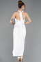 White Midi Satin Party Dress ABK2506