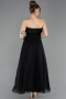 Midi Black Dantelle Party Dress ABK2538