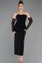 Midi Black Cocktail Dress ABK2539