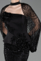 Long Black Beaded Evening Gown ABU5754