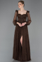 Long Brown Dantelle Evening Dress ABU5797