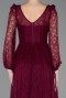 Long Cherry Colored Dantelle Evening Dress ABU5797