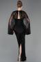 Long Black Beaded Evening Gown ABU5754