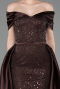 Brown Long Beaded Evening Dress ABU5400