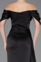 Long Black Satin Mermaid Evening Gown ABU5765