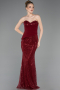 Long Burgundy Beaded Evening Dress ABU5766