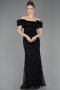 Long Black Scaly Mermaid Prom Dress ABU5780