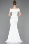 Long White Satin Evening Dress ABU5785