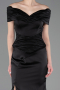 Long Black Satin Evening Dress ABU5785