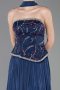 Long Navy Blue Chiffon Evening Dress ABU5786