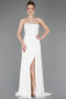 Long White Chiffon Formal Plus Size Dress ABU6072